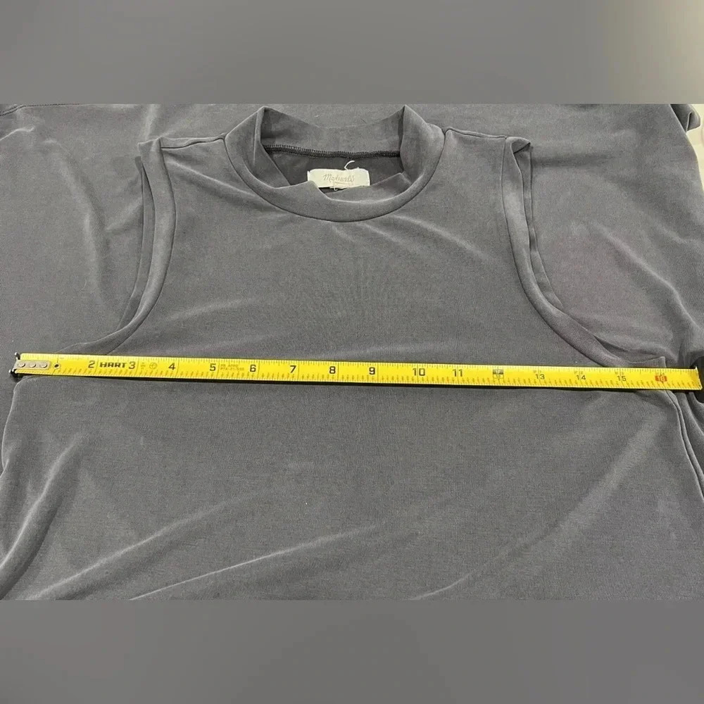 Madewell Women's XXS Sandwashed Gray Mock Neck Tank Jersey Dress - Picture 5 of 5